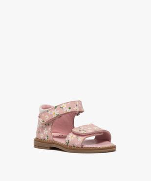 Sandales bébé fille à talon fermé et brides en cuir imprimé vue2 - GEMO(BEBE DEBT) - GEMO
