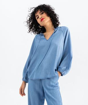 Blouse à manches longues en Lyocell femme  vue2 - GEMO 4G FEMME - GEMO