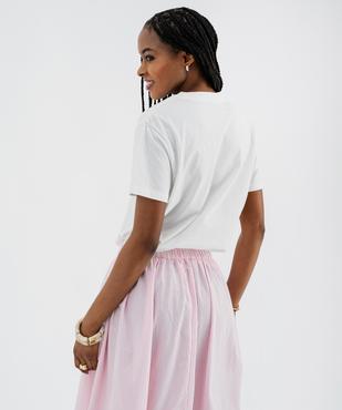 Tee-shirt manches courtes coupe ample avec motif sur l’avant femme vue3 - GEMO 4G FEMME - GEMO