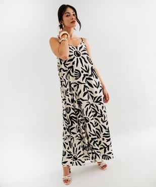 Robe longue et fluide à fines bretelles imprimée femme vue4 - GEMO 4G FEMME - GEMO