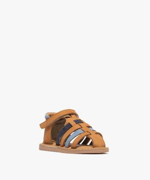 Sandales en cuir multibrides à scratch bébé garçon - Na! vue2 - NA! GEMO FOR GOOD - GEMO