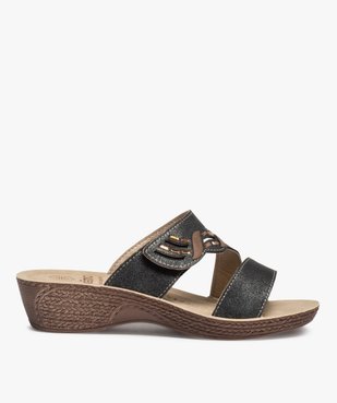 Mules femme confort brides métallisées à scratch vue1 - GEMO (CONFORT) - GEMO