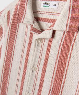 Chemise manches courtes à rayures garçon vue3 - GEMO 4G GARCON - GEMO