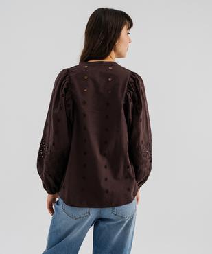 Blouse brodée à manches longues femme vue3 - GEMO(FEMME PAP) - GEMO