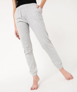 Pantalon de pyjama imprimé avec bas élastiqué femme vue2 - GEMO 4G FEMME - GEMO