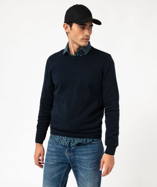 Pull à col rond en coton homme vue1 - GEMO (HOMME) - GEMO