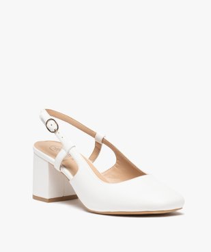 Escarpins sling-back à talon large et bout carré femme vue3 - FOLLOW ME - GEMO