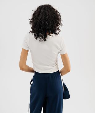 Tee-shirt manches courtes en coton stretch uni femme vue1 - GEMO(FEMME PAP) - GEMO