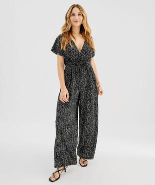 Combinaison pantalon haut cache-cœur en maille fluide femme vue2 - GEMO 4G FEMME - GEMO