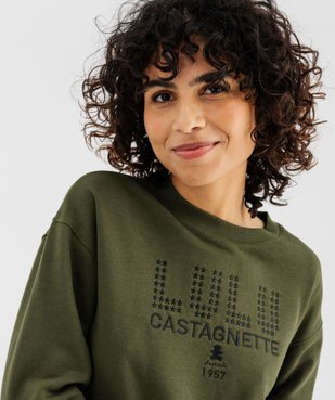 Sweat large avec motifs brodés femme - LuluCastagnette vue3 - LULUCASTAGNETTE - GEMO