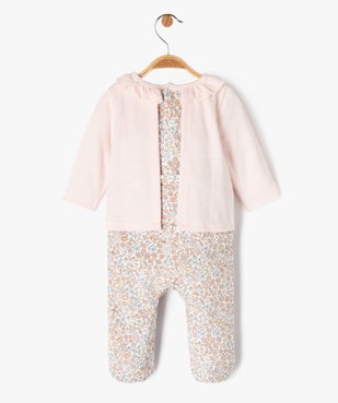 Pyjama en velours effet 2 en 1 bébé fille vue4 - GEMO(BB COUCHE) - GEMO