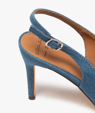 Escarpins à talon aiguille et bout pointu en toile denim femme - Valentina Baldano vue13 - VALENTINA BALDA - GEMO