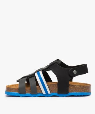 Sandales garçon à brides en cuir et semelle contrastée vue3 - GEMO (ENFANT) - GEMO