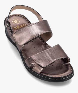 Sandales femme confort en cuir à brides ajustables vue5 - GEMO (CONFORT) - GEMO
