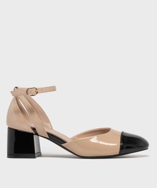 Escarpins bicolores avec bride cheville femme - Follow Me vue1 - FOLLOW ME - GEMO