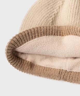 Bonnet bicolore avec doublure polaire bébé vue3 - GEMO 4G BEBE - GEMO
