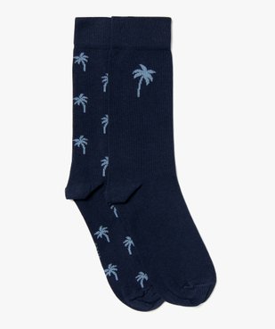 Chaussettes hautes à motif palmiers homme (lot de 2) vue1 - GEMO(HOMWR HOM) - GEMO