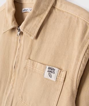 Surchemise zippée en twill de coton garçon vue2 - GEMO (ENFANT) - GEMO