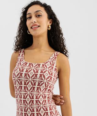 Robe courte à bretelles en jersey stretch imprimé femme vue3 - GEMO(FEMME PAP) - GEMO