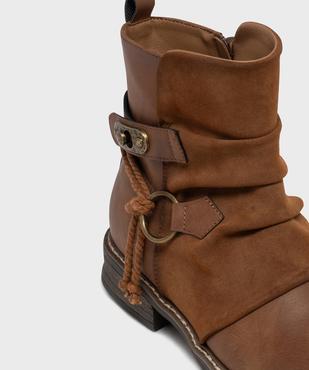 Boots zippées à tige plissée femme vue6 - EMILIA ROSA - GEMO