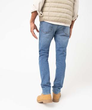 Jean homme coupe Slim délavé plissé sur les cuisses vue3 - GEMO 4G HOMME - GEMO