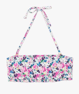 Haut de maillot de bain femme forme bandeau à motifs fleuris vue4 - GEMO (PLAGE) - GEMO