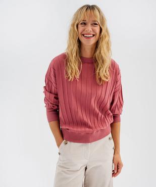 Pull fin loose à rayures texturées femme vue1 - GEMO(FEMME PAP) - GEMO