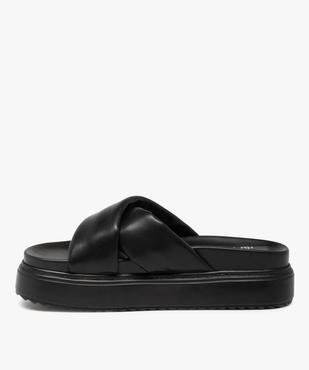 Mules femme plateforme à larges brides rembourrées vue3 - GEMO (CASUAL) - GEMO
