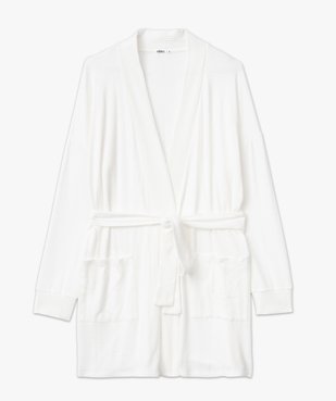 Veste d'intérieur femme en maille duveteuse avec ceinture à nouer vue4 - GEMO(HOMWR FEM) - GEMO