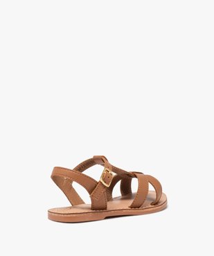 Sandales fille en cuir uni à multiples brides  vue4 - GEMO (ENFANT) - GEMO