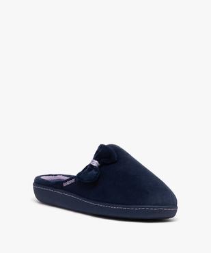 Chaussons femme pantoufles en velours uni avec noeud - Isotoner vue2 - ISOTONER - GEMO