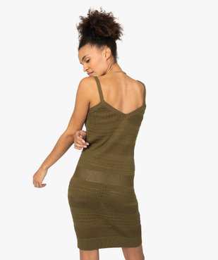 Robe femme à bretelles en maille ajourée vue3 - GEMO(FEMME PAP) - GEMO