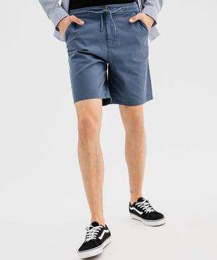 Bermuda chino en coton stretch à taille élastique homme vue1 - GEMO 4G HOMME - GEMO