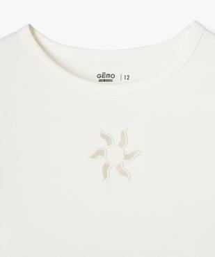 Tee-shirt court à manches courtes avec motif ajouré fille vue6 - GEMO 4G FILLE - GEMO