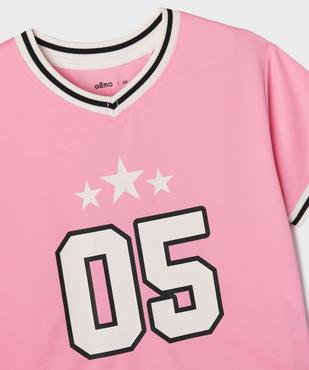 Tee-shirt de sport court à manches courtes fille vue3 - GEMO (ENFANT) - GEMO