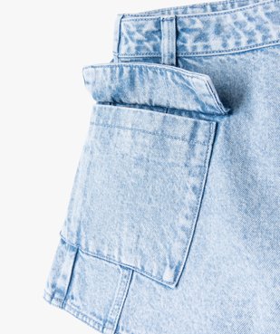 Jupe-short en jean avec poche à rabat fille vue3 - GEMO 4G FILLE - GEMO