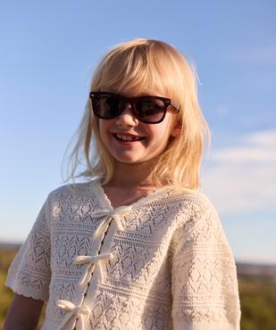 Gilet manches courtes en maille ajourée fille - LuluCastagnette vue1 - LULUCASTAGNETTE - GEMO