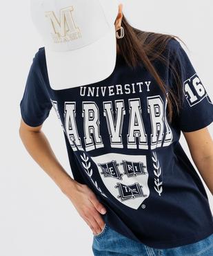 Tee-shirt manches courtes imprimé coupe courte femme - Harvard University vue5 - HARVARD - GEMO