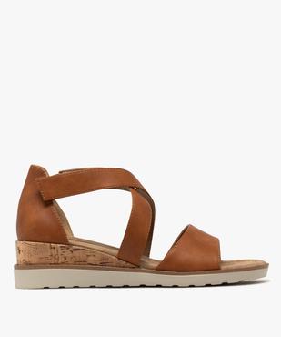 Sandales à talon compensé et brides à scratch croisées femme vue1 - VALENTINA BALDA - GEMO