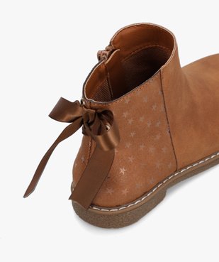Boots fille en suédine motifs étoiles et ruban décoratif vue6 - GEMO (ENFANT) - GEMO