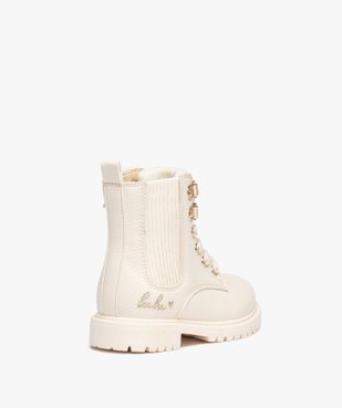 Boots fille unies à lacets irisés et col chaussette - Lulu Castagnette vue4 - LULU CASTAGNETT - GEMO