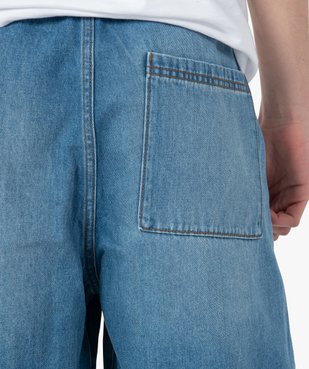 Bermuda homme en jean avec ceinture élastiquée vue2 - GEMO 4G HOMME - GEMO