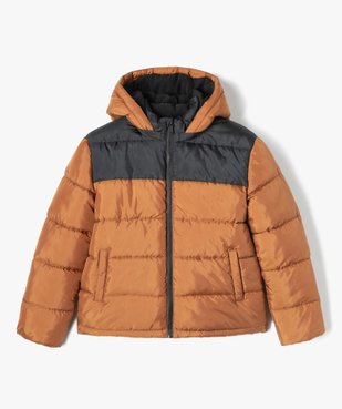 Blouson matelassé bicolore à capuche amovible garçon vue1 - GEMO 4G GARCON - GEMO