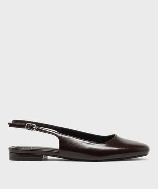 Escarpins slingback à bout carré et talon plat femme - Follow Me vue1 - FOLLOW ME - GEMO