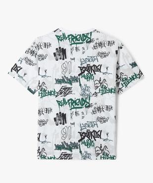 Tee-shirt manches courtes imprimé tags garçon vue4 - GEMO 4G GARCON - GEMO