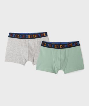 Boxers en coton stretch uni avec ceinture fantaisie garçon (lot de 2) vue1 - GEMO 4G GARCON - GEMO