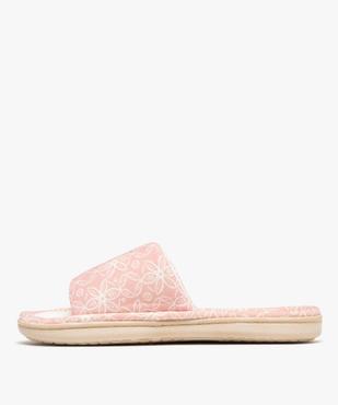 Chaussons mules en toile à motifs fleuris femme vue3 - GEMO 4G FEMME - GEMO