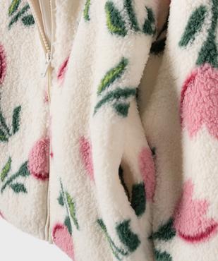 Sweat zippé en sherpa imprimé à col montant fille vue2 - GEMO (ENFANT) - GEMO
