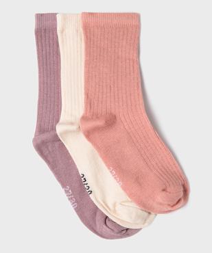 Chaussettes en maille côtelée fille (lot de 3) vue1 - GEMO 4G FILLE - GEMO