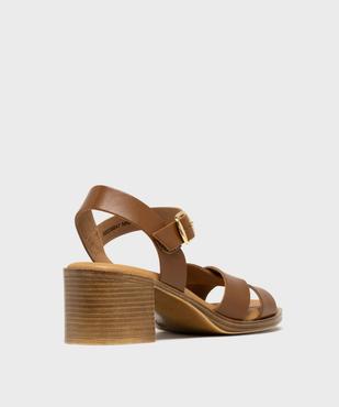 Sandales à talon et larges brides en cuir femme - Tanéo vue4 - TANEO - GEMO